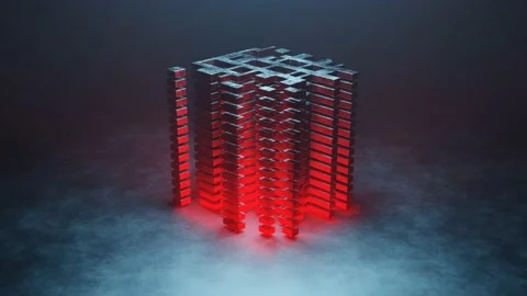 Digital City seamless loop. Futuristic Hi Tech Background Video stock 170114766