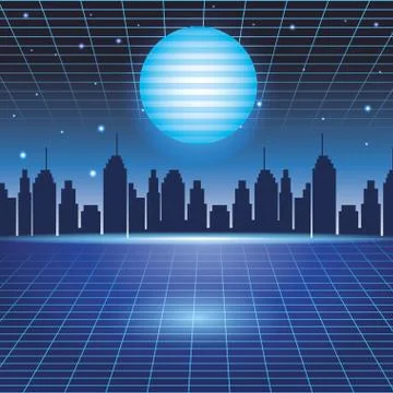 Digital cityscape background Stock Illustration