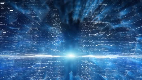 Digital cityscape cyberspace network technology looping Stock-Footage 334078280