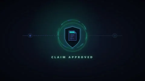 Digital claim approved notification with shield and checkmark animation ins.. 库存影片 344852227