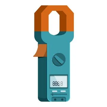 Digital clamp meter measuring electrical current Stock Illustration