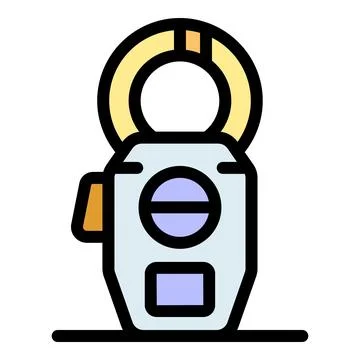 Digital clamp meter measuring electrical current flowing through wire Stock Illustration