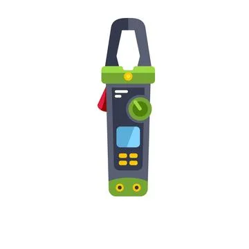 Digital clamp meter measuring electrical current voltage Stock Illustration