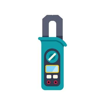 Digital clamp meter measuring electrical current icon Stock Illustration