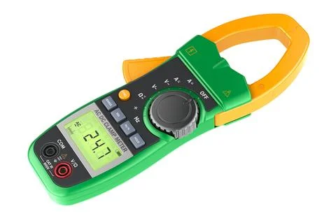 Digital Clamp Meter Multimeter, AC DC Voltage Diode Continuity Tester, LCD .. Stock Illustration