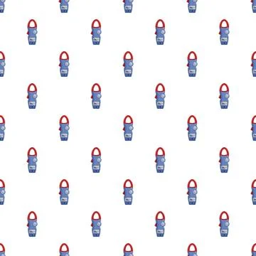 Digital clamp meter seamless pattern for electrical work イラスト素材