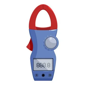 Digital clamp meter showing electrical current measurement Stock Illustration
