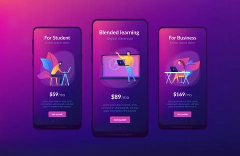 Digital classroom app interface template. イラスト素材