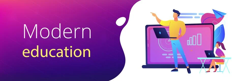 Digital classroom header banner. Stock Illustration