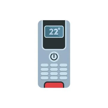 Digital climate remote control icon flat isolated Ilustração Stock