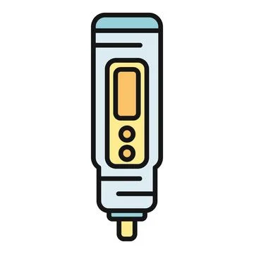 Digital clinical thermometer icon measuring body temperature Stock Illustration