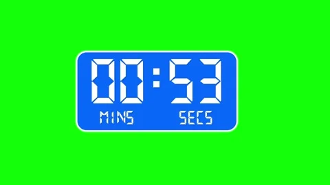 Digital Clock 1 Minutes Countdown Animation on Green Screen Video stock 312968583