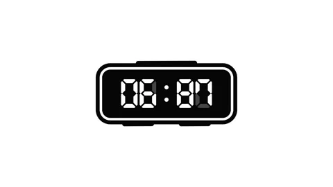 Digital clock 30 seconds stopwatch icon animation isolated on white background Stock Footage 321469914