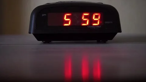 Digital Clock 5:59 Blinking Animation Loop Stock Footage 307890513