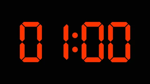 Digital clock of 60 seconds with complete sixtieths - Red numbers - 60fps Stock Footage 51912600