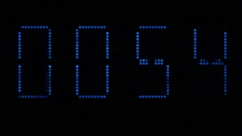 Digital Clock Of 60 Seconds Dots Reverse Timelapse Stock Footage 84736192
