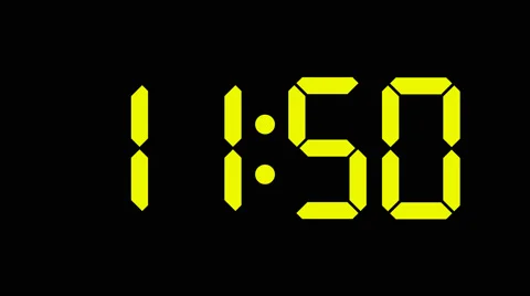 Digital clock of 60 seconds with regular hundredths. Yellow numbers - 60fps Stock Footage 51912468