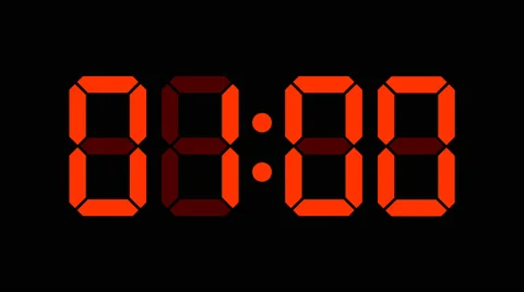 Digital clock of 60 seconds with regular hundredths, red with marks - 60fps Stock Footage 51912505