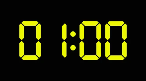 Digital clock of 60 seconds with regular hundredths - Yellow numbers - 25fps Stock Footage 51925709