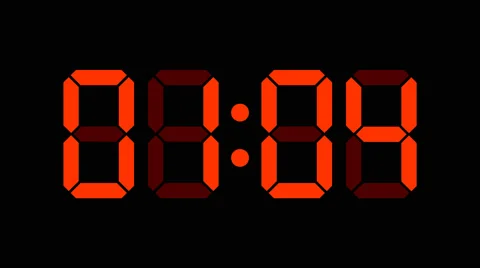 Digital clock of 60 seconds with regular hundredths - Red with marks - 25fps Stock Footage 51925722