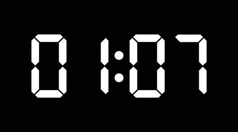 Digital clock of 60 seconds with regular hundredths - White on black - 30fps Stock Footage 51971473