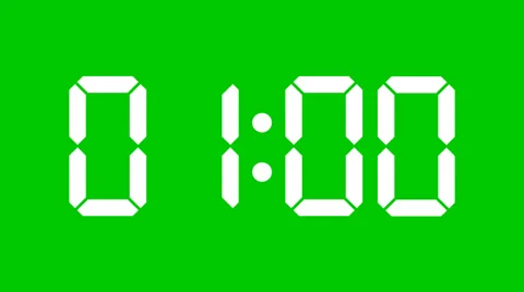 Digital clock of 60 seconds, regular hundredths - Green screen, Alpha - 30fps Stock Footage 51971489