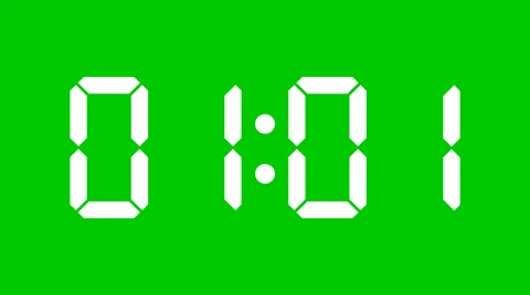 Digital clock of 60 seconds, regular hundredths - Green screen, Alpha - 60fps Stock Footage 51971558