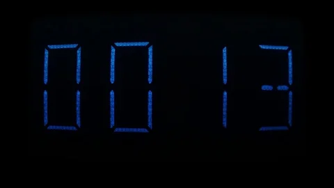 Digital Clock Of 60 Seconds Vintage TV Reverse Timelapse Stock Footage 84736274