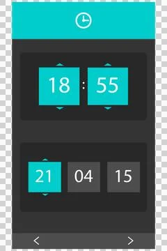 Digital clock and date on screen Stock Photos
