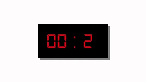 Digital clock animation with red digits. Digital clock displaying zero seco.. Vídeo Stock 337622184
