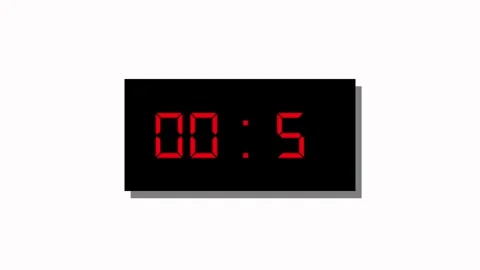 Digital clock animation on white background. Digital clock displaying seven.. Stock Footage 337622173