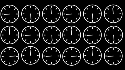 Digital Clock Array Stock Footage 335609035