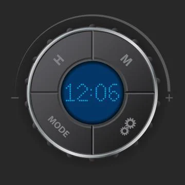 Digital clock with blue lcd Stock Illustration