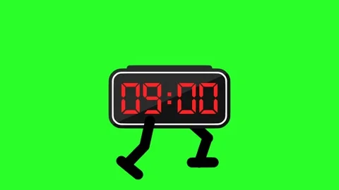Digital Clock Character Running Symbolizing Time Management Stock Footage 317170350