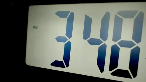  A digital clock from a close-up view Stock Footage 246403527