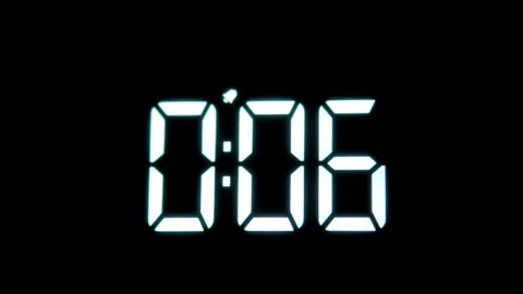 Digital clock Countdown 10 seconds on bl... | Stock Video | Pond5