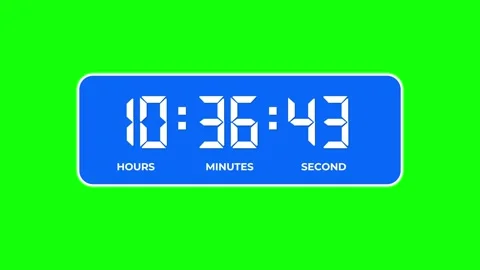 Digital Clock Countdown 12 Hours on Green Screen Stock Footage 312968593