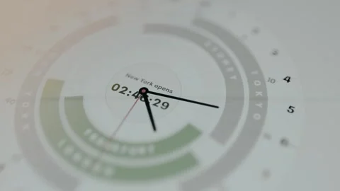 Digital clock with a countdown New York opens in a specific timeframe, opening Stock Footage 330675039