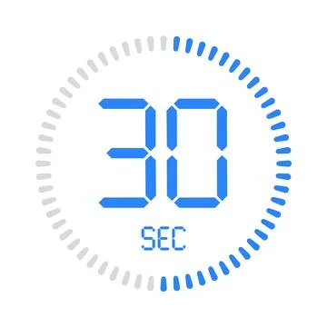 Digital clock countdown time vector timer stopwatch round second timer. イラスト素材