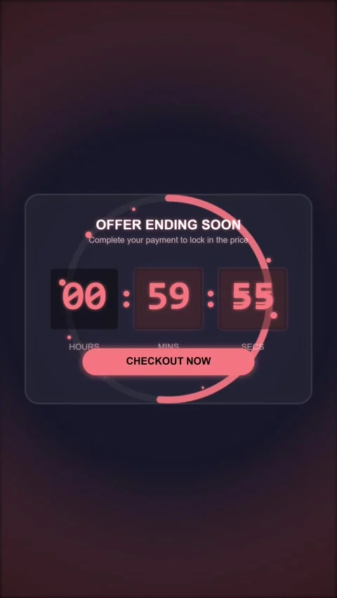 Digital Clock Countdown Timer Display - Minimalistic Time Lapse Concept Stock-Footage 344951534