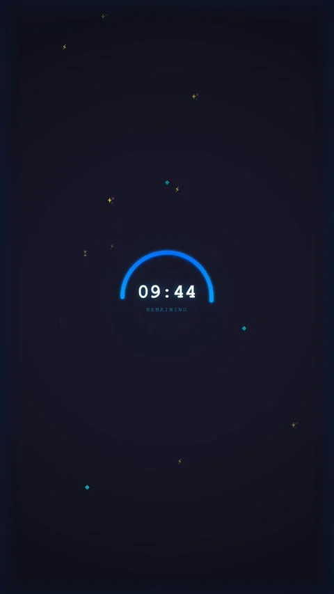 Digital Clock Countdown Timer with Futuristic Neon Glow Effect. Stock Footage 344777723