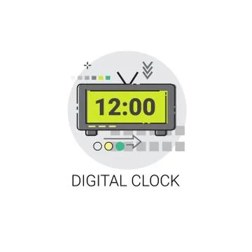 Digital Clock Countdown Watch Icon 스톡 일러스트