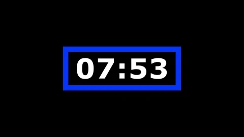 Digital clock counts down from 8 minutes on black background. 库存影片 337520496