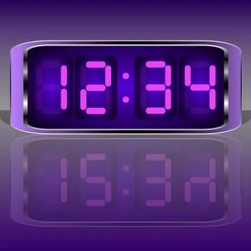Digital clock . digital uhr nummer. vektor illustration Stock-Illustration
