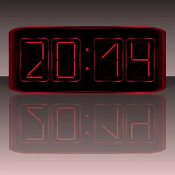 Digital clock . digital uhr nummer. vektor illustration Illustrazione stock