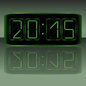Digital clock . digital uhr nummer. vektor illustration Stock Illustration