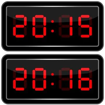 Digital Clock . Digital Uhr Nummer. Vektor illustration Stock-Illustration