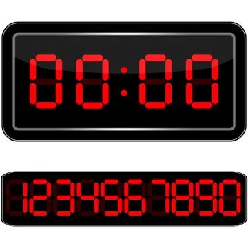 Digital Clock . Digital Uhr Nummer. Vektor illustration Stock-Illustration