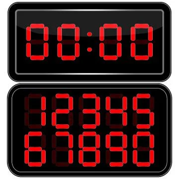 Digital Clock . Digital Uhr Nummer. Vektor illustration Stock-Illustration