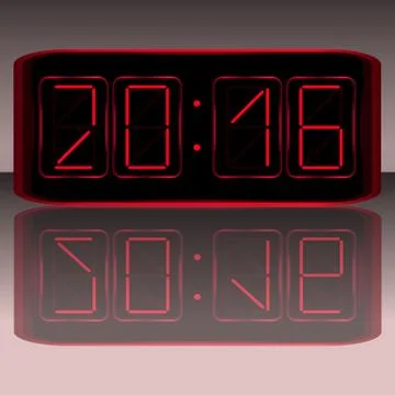 Digital Clock . Digital Uhr Nummer. Vektor illustration Stock-Illustration